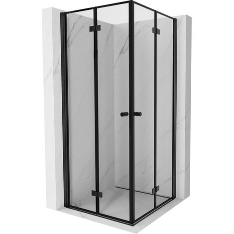 Mexen Mist-F Duo-Duschkabine klappbar 85 x 85 cm, schwarzer Rahmen, schwarz - 8A6-085L-085P-70-70 (1/5)