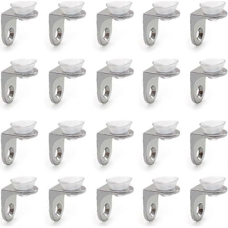 Support de fixation à angle droit pour étagère en verre avec ventouse anti-rayures, alliage de zinc, lot de 20 (1/5)