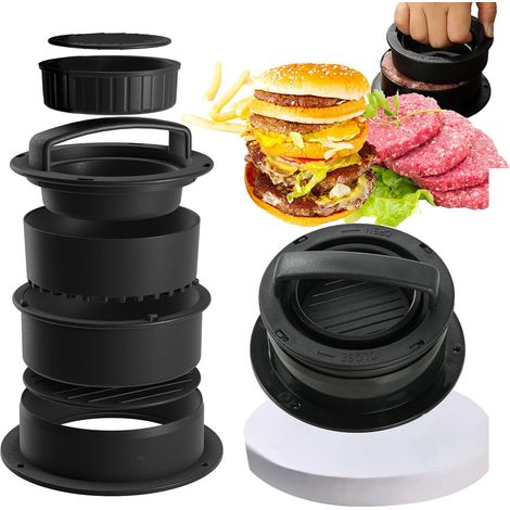 Prensa de hamburguesas profesional y regulable para carne picada, con 100 hojas de papel para hamburguesas incluidas para reuniones familiares y fiestas. (1/5)