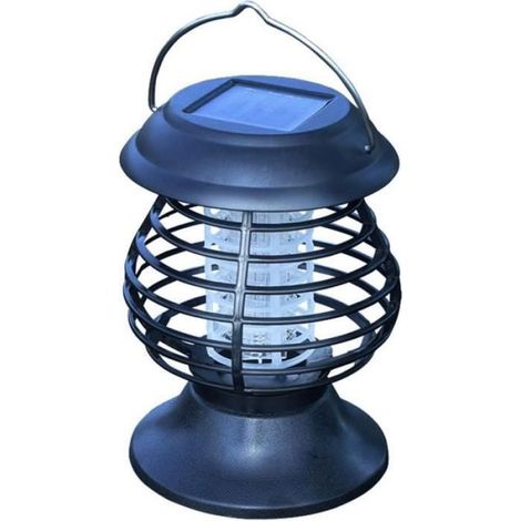 Lampe Anti-Moustiques - Alimentation Solaire - Portative Avec Poignée - 13 x 13 x 25 Cm - Pour Extérieur Jardin Terrasse - 1 Pièce (1/4)