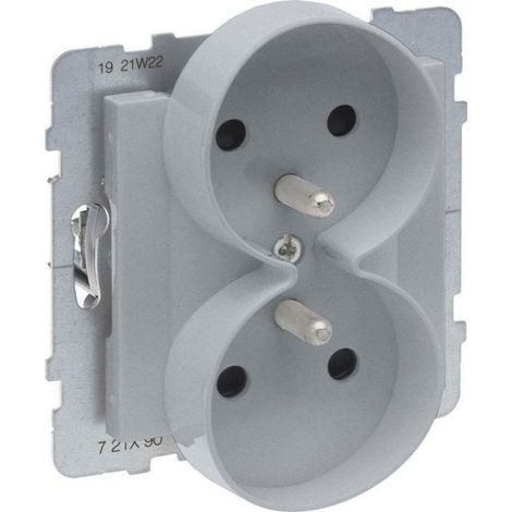 Toma eléctrica Legrand suno doble 16A 250V aluminio