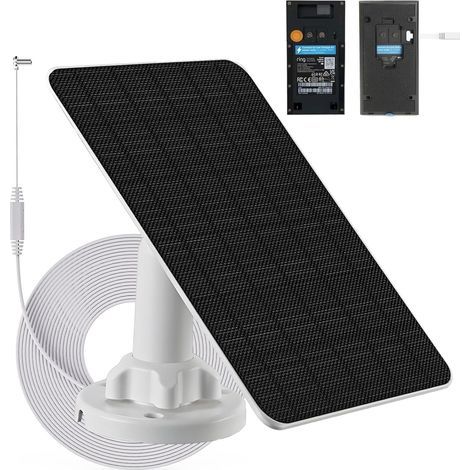 1 Panneau solaire 3W, batterie 4000mAh, câble 4m, IP65, pour sonnette vidéo Ring (1/5)