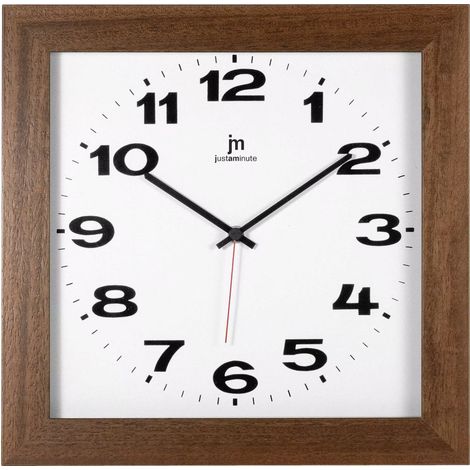 Lowell Reloj de Pared Cuadrado 30x30 cm de Cuarzo Silencioso en Plástico con Cristal