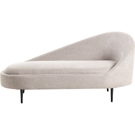 Chaise longue tapicería de tela de poliéster patas de metal diseño moderno gris pardo derecho Valreas