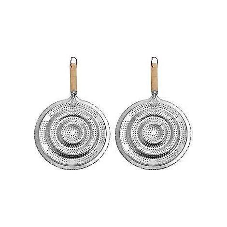 Lot de 2 dessous de plat isolants avec manche en bois pour la cuisson et la table. (1/4)