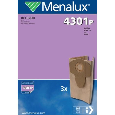 Tenalux 4301 P 3 -Sacchetto per aspirapolvere per l'Alaska e Delonghi (importazione Germania)
