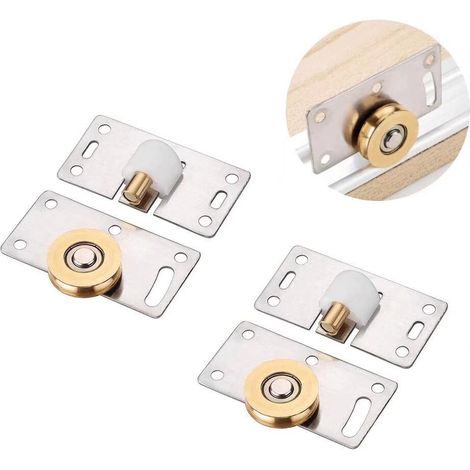 paia di rulli per porte scorrevoli, pulegge per porte scorrevoli dell'armadio, accessori hardware per dispositivi scorrevoli con puleggia, per armadietti da guardaroba. (1/5)
