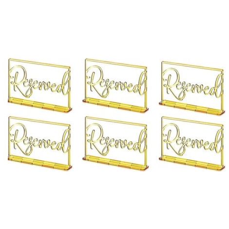 Panneaux réservés pour mariage, fête, panneaux de table réservés en acrylique, panneaux de sièges réservés (lot de 6)