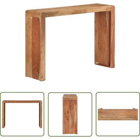 The Living Store Table console 110x30x76 cm bois massif d'acacia - Table Basse - Table D'appoint - Table Console - Mobilier Rustique - Bois D'acacia (1/5)