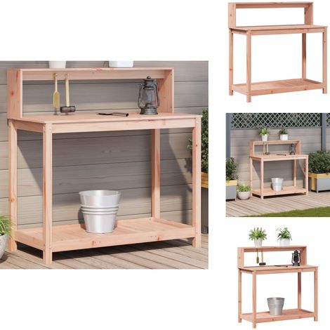 Table de rempotage avec étagères bois massif de douglas - Table De Rempotage - Meuble De Jardin - Étagère À Plantes - Support Plante - Bois Massif (1/5)