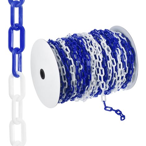 Chaîne barrière plastique 300 pieds Chaîne barrière Bleu Blanc (1/5)