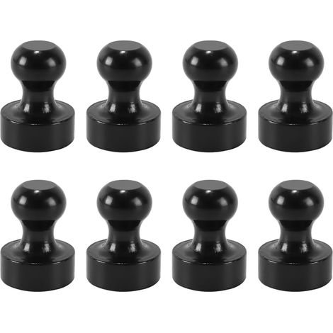 Lot de 8 aimants pour réfrigérateur, punaises magnétiques en néodyme puissantes de 12 x 16 mm pour réfrigérateur, Tableau Blanc, Bureau, Crochets pour Loisirs créatifs, Photos (Noir) (1/5)