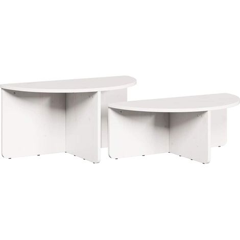 Maison Exclusive - Couchtisch 2 pcs Weiß Massivholz Kiefer