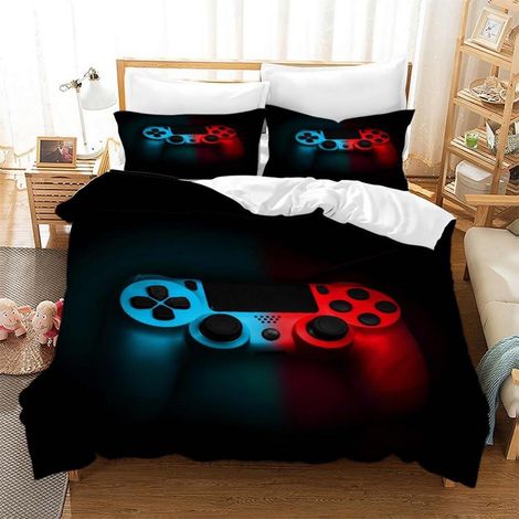 Parure de lit 3D Gamer Microfibre avec fermeture éclair 135x200 cm