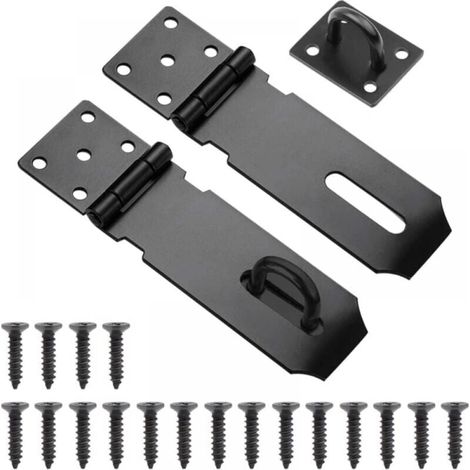 Piece Exterior Door Latch, 5 inch Stainless Steel with Screws for Garage Door Locks and Cabinets (Black) YMYNY (1/4)
