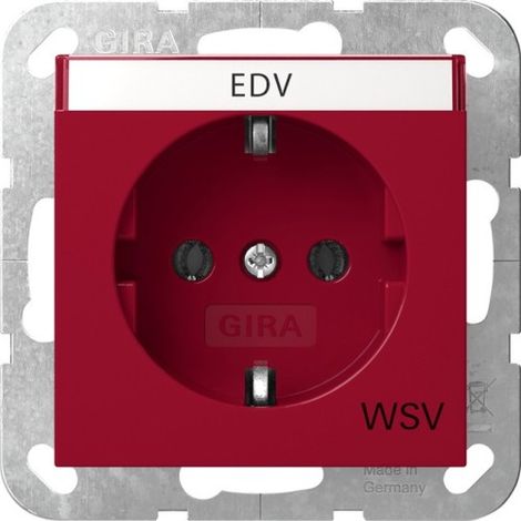 Gira SCHUKO-Steckd. BSF WSV System 55 Rot [4457108], 4457 108