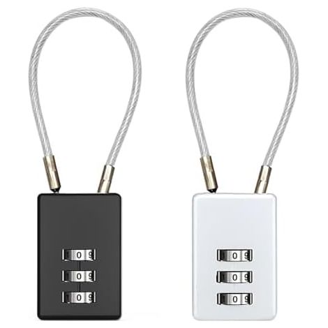 CSPARKV 2PCS Luggage Lock, Code Lock, 3 Digit Travel Lock, Combination Lock for Travel Luggage(Black,Grey) (1/4)