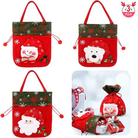 Weihnachtshandtasche mit Kordelzug, 3-teilig, tragbares Weihnachtsgeschenk