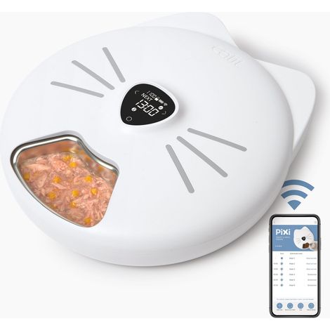 Comedero Inteligente 6 Raciones con Bandeja de Acero Inoxidable Catit PIXI (1/5)