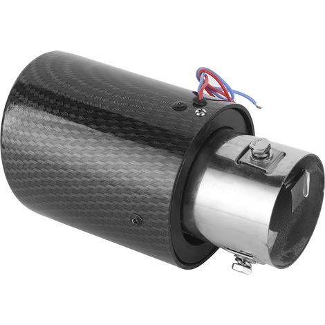Embout de silencieux en fibre de carbone avec LED lumineuse bleue, universel 1.4-2.5 pouces (1/5)