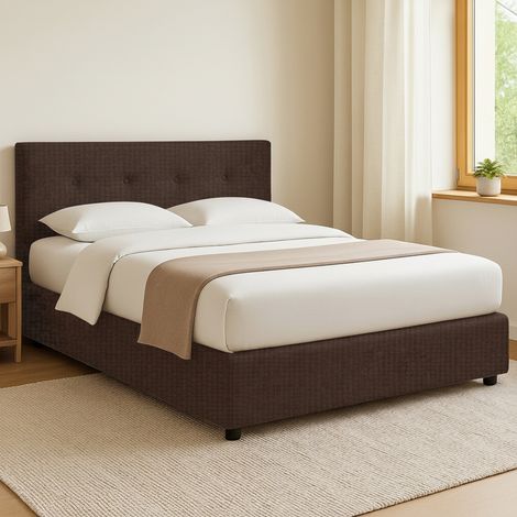 Letto Matrimoniale Oxford, Sfoderabile, Contenitore Made in Italy, Marrone (1/5)