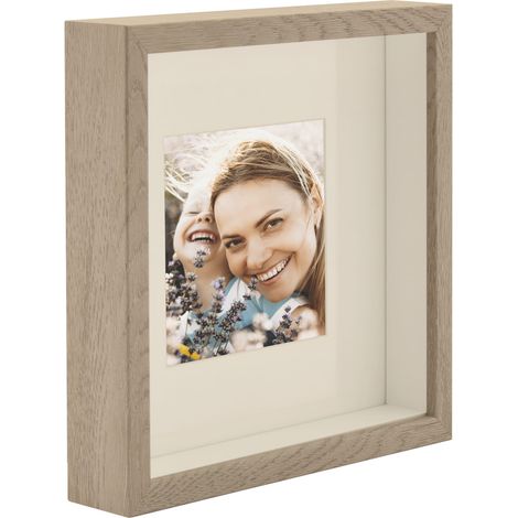 Cornice portafoto 3D, scatola profonda, quadrata 23x23 cm, color tartufo di quercia Sonoma