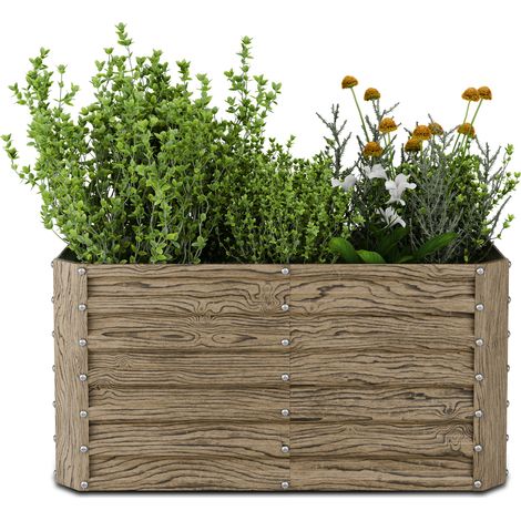 Blumfeldt High Grow Straight - Aiuola rialzata  432 L  Ergonomica  Resistente alle intemperie  Struttura a fondo aperto
