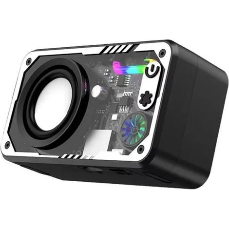 Enceinte Portable - Bluetooth 5.3 - Batterie 1800 mAh - 8 H Autonomie - LED Rythmique - Design Transparent - 1 Pièce (1/3)