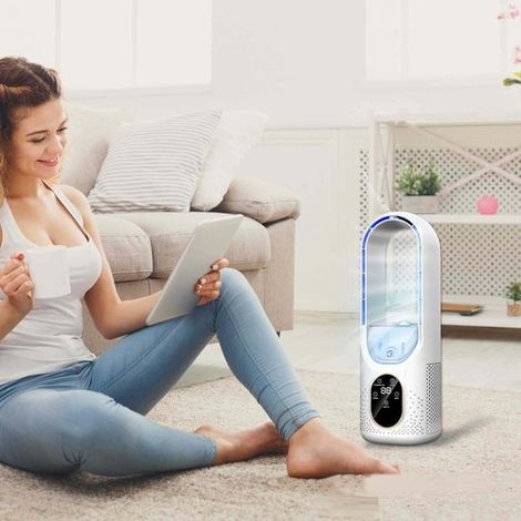 Ventilatore condizionatore portatile, raffrescatore evaporativo, ventilatore condizionatore USB, mini condizionatore (blu) (1/5)