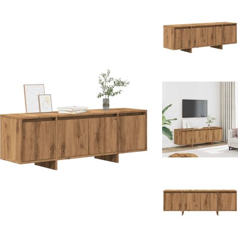 Meuble TV chêne artisanal 120x30x40,5 cm bois d'ingénierie - Meuble TV - Meubles TV - Buffet - Meuble Stéréo (1/5)