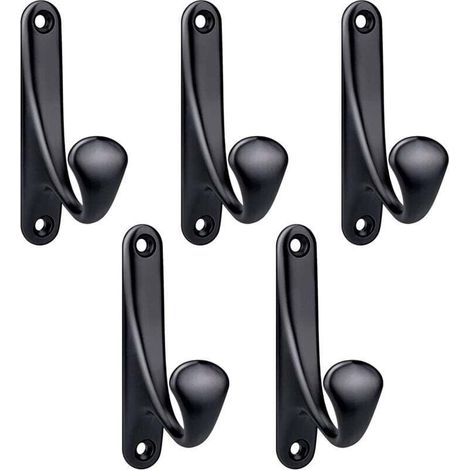 Schraubbare Wandgarderobenhaken, 5-teiliges minimalistisches Design, robuste Wandhaken aus Zinklegierung für Türen, Flure, Schlafzimmer und Badezimmer - Crezuo (1/4)