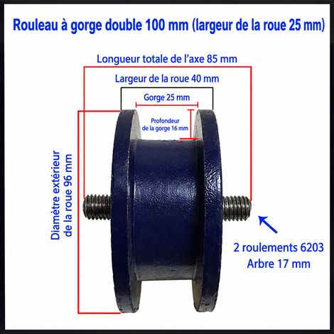 Galet de guidage pour rail profilé en acier inoxydable 100 mm, gorge 25 mm rouge orangé rouge 100 25 – Livraison gratuite