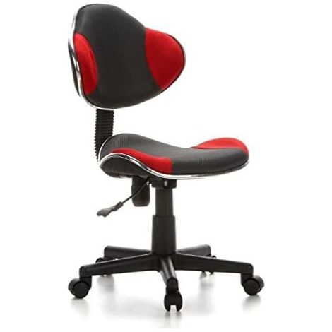 Siège de bureau enfant / Siège pivotant KIDDY GTI-2, tissu gris / rouge hjh OFFICE