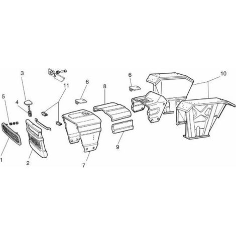 Ressort de calandre 4950423 adaptable FIAT (Lot de 2)