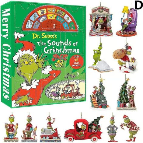 Nouveau Compte à rebours créatif de Noël 2026 Boîte aveugle Grinch Pendentif Monstre de Noël Sapin de Noël Pendentif Aveugle de Noël GJ171-004