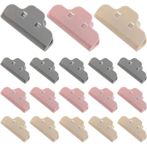 Food Sealing Clips,18 Pieces Clip Closure Kitchen Colorful Durable Reusable Plastic Sealing Clips Clip Pouch Closure for Food and Snack Storage (1/5)