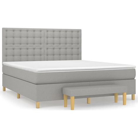 Maison Exclusive - Giroletto a Molle con Materasso Grigio Chiaro180x200 cm Tessuto