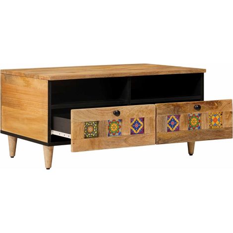 Table basse Table de salon simple - Naturel 80 x 54 x 40 cm Bois de mangue massif fr36182 (1/5)