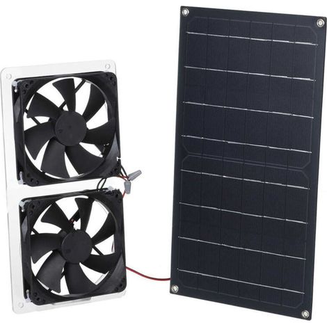 Solar panel fan kit, 100W, weather-resistant, with DC fan for small chicken coops, greenhouses, garden sheds, animal houses, window exhaust.