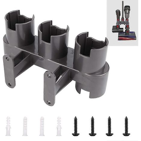 Support d'accessoires Charlux compatible avec les aspirateurs Dyson V7, V8, V10, V11 et V15 Gen5 : station d'accueil murale, gris, 1 pièce (1/4)