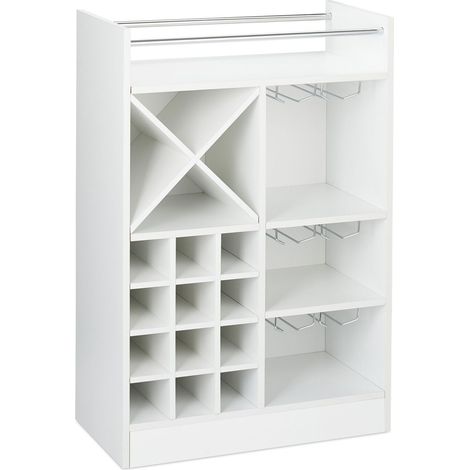 Portabottiglie di design moderno porta bevande 96 x 63 x 35 cm con superficie di decantazione in melamina nera 130007772