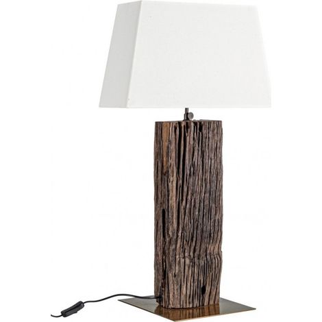 Lampada da Tavolo in Teak Bianco Rustica da Interno - ANANYA (1/5)
