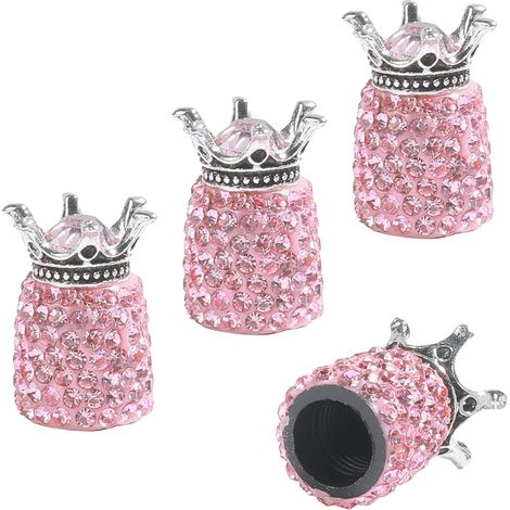 4PCS Couvercle de Valve de Voiture,Bouchon Valve Pneu Voiture, Bouchons de Valve de Pneu General Motors,Convient pour la Plupart des Voitures,Camions et Vélos,etc. (Rose)