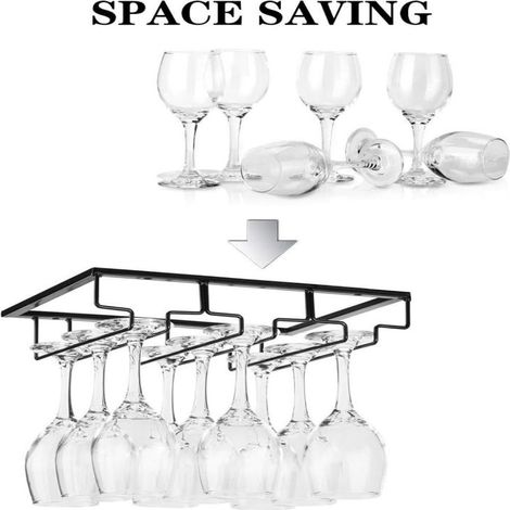 Support de rangement métal Support verres meuble métal noir (1/4)