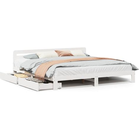 Maison Exclusive - Giroletto senza Materasso Bianco 200x200 cm Legno Massello Pino