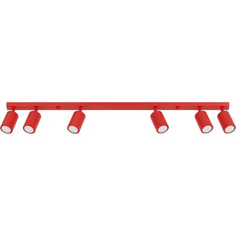 Sollux Karbon Barre de spots de plafond rouge 6x GU10 (1/5)