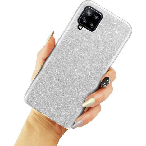 Custodia glitterata per Samsung Galaxy A42 5G, argento (1/3)