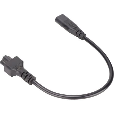 Câble adaptateur IEC320 C8 vers IEC320 C5 pour adaptateurs secteur d'ordinateur portable à 3 broches (100-250 V). (1/5)