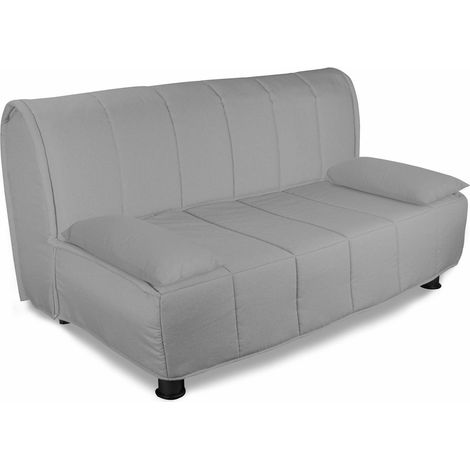 EVERGREENWEB - Divano letto Materasso Matrimoiale 140x190 in Waterfoam Ortopedico Prontoletto con Rivestimento sfoderabile e lavabile con 2 Cuscini supersoft abbinati Colore GRIGIO - Evening (1/3)