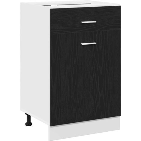 Cómoda moderna con estantes espacio de almacenamiento 50 x 46 x 81,5 cm madera de roble negro manufacturado 020051964 (1/5)